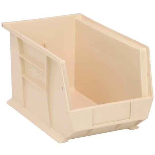 Quantum Food Service QUS242 IV Stack & Hang Shelf Bin - 13 5/8 x 8 1/4, Ivory, Beige, Case of 12